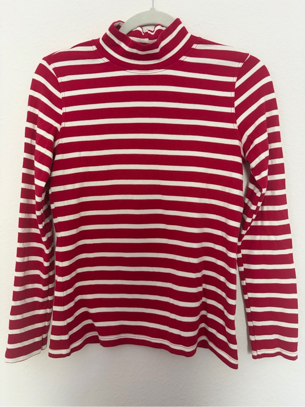 White Stag Red and White Striped Holiday Turtleneck Top - Small (4/6)